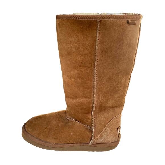 Skechers Boots Australia Tall Suede Leather With Real Fur Lining Tan Sz 6.5 RARE - Picture 5 of 10